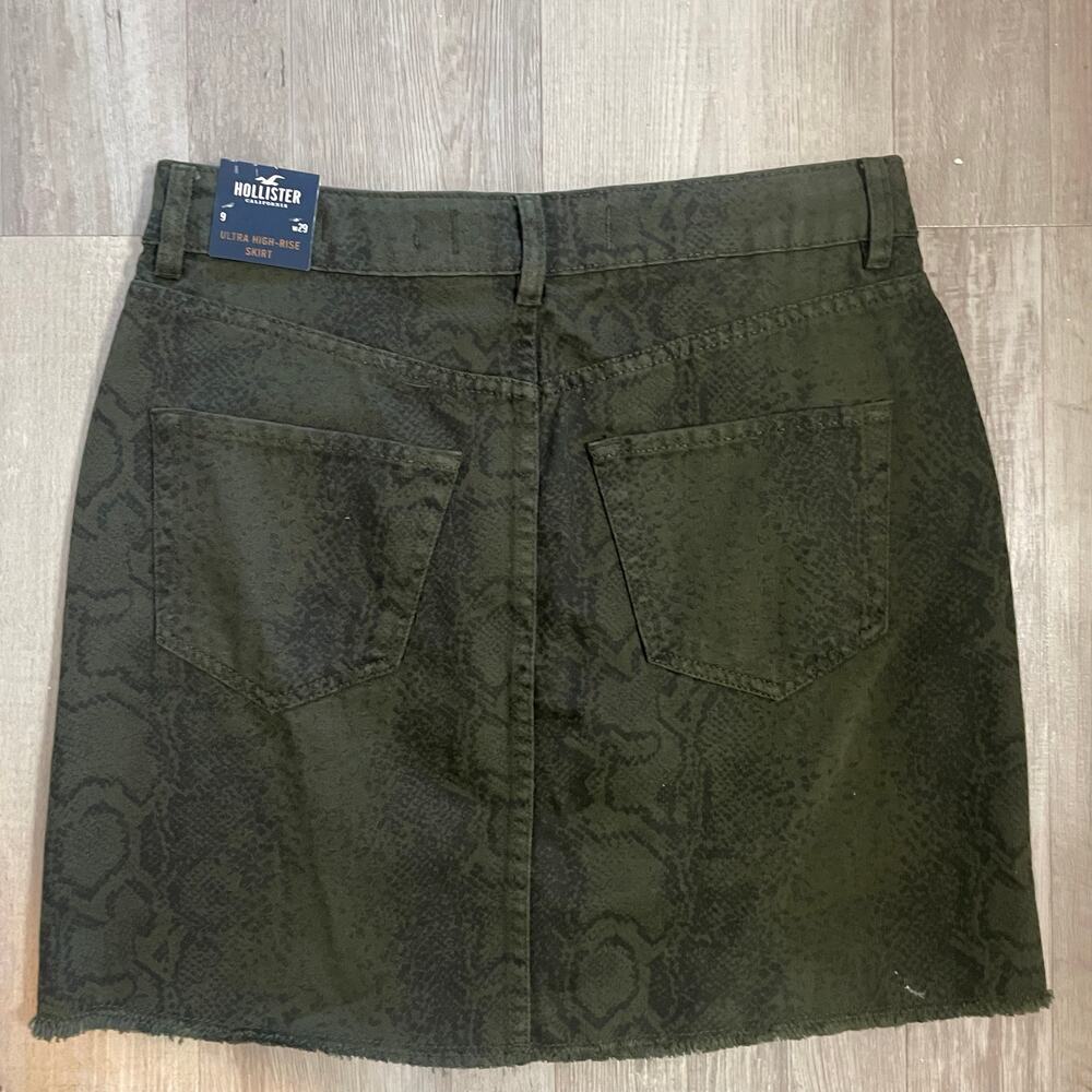 NWT Hollister Mini Skirt Size 9 29 Denim Cut Off Jean Snake Ultra High Rise
